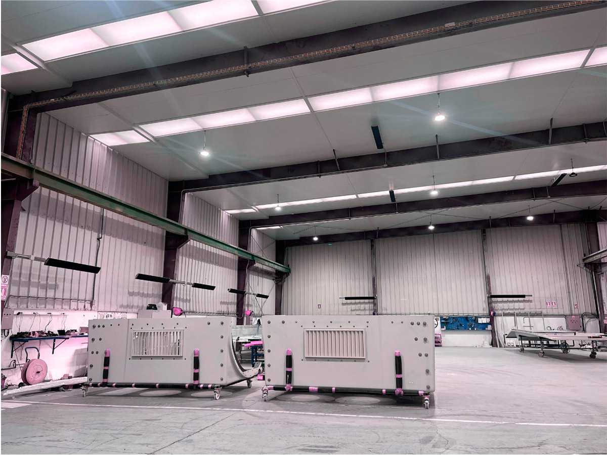 Instalación de infrarrojo lejano en nave industrial